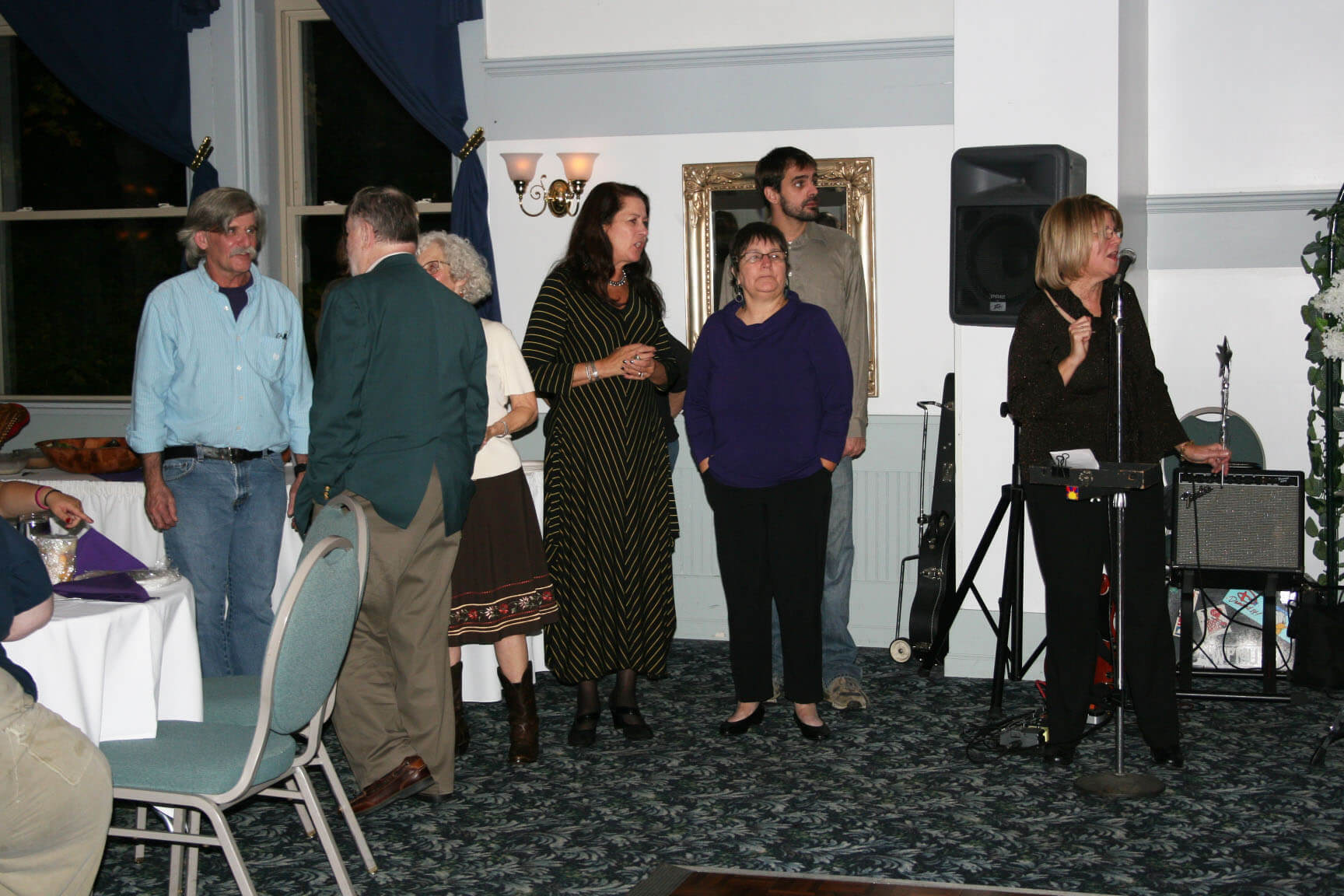 President Debby Vincelett (far right) introduces current board members and officers.